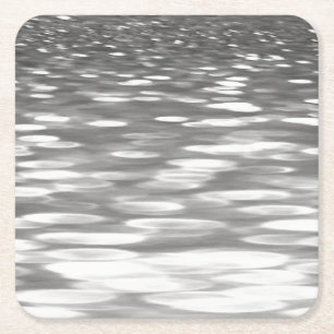Abstract #3: Silver grey shimmer Square Paper Coaster
