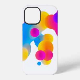 Abstract 3d colourful gradient drops liquid on whi iPhone 12 case