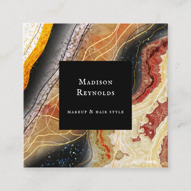 Abstract 3D Deep Marble Business Card (Front)