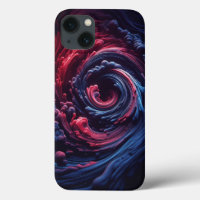 Abstract 3D Fluid Vortex Phone Case - Deep Magenta