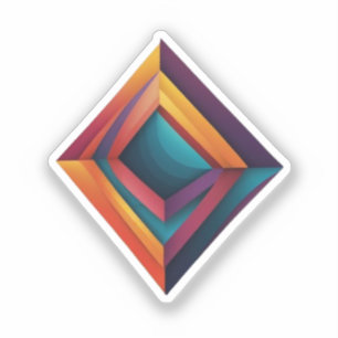Abstract 3D Geometric Diamond Gradient Art