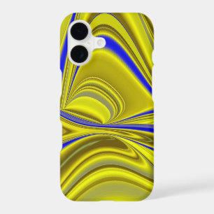 Abstract 3D Rainbow Art in gold yellow and blue