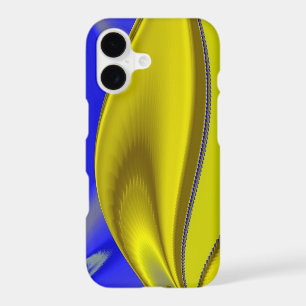 Abstract 3D Rainbow Art in gold yellow and blue