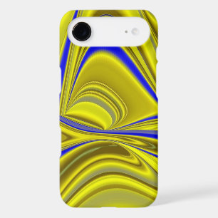 Abstract 3D Rainbow Art in gold yellow and blue