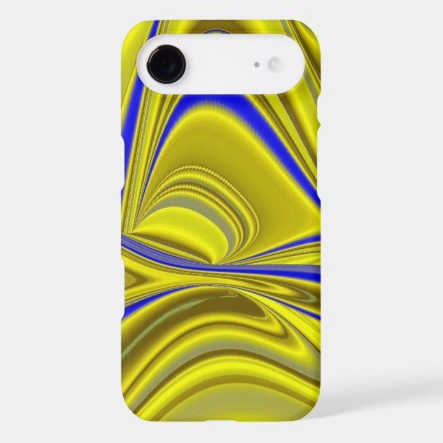 Abstract 3D Rainbow Art in gold yellow and blue (Back)