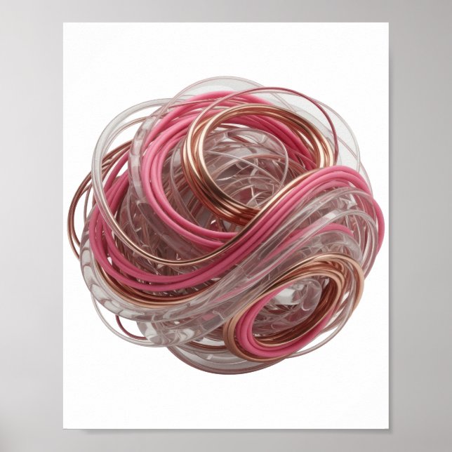 ABSTRACT 3D RENDERING OF A COMPLEX SHAPE WITH GLAS POSTER (Front)