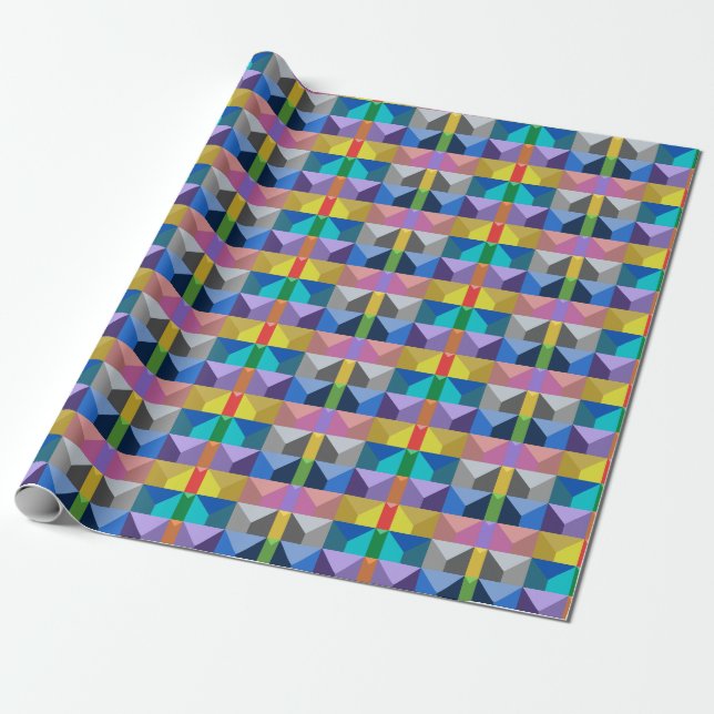 Abstract 3D Triangle Pattern Wrapping Paper (Unrolled)