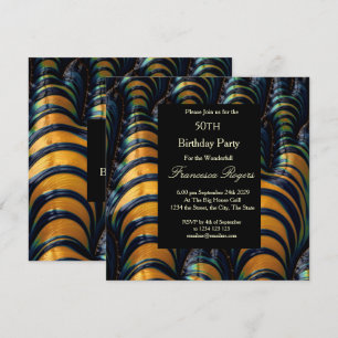 Abstract 50th Birthday Party Bee Colour Invitation