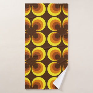 Abstract. 60s colorful seamless pattern, retro sty bath towel
