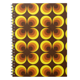 Abstract. 60s colorful seamless pattern, retro sty notebook