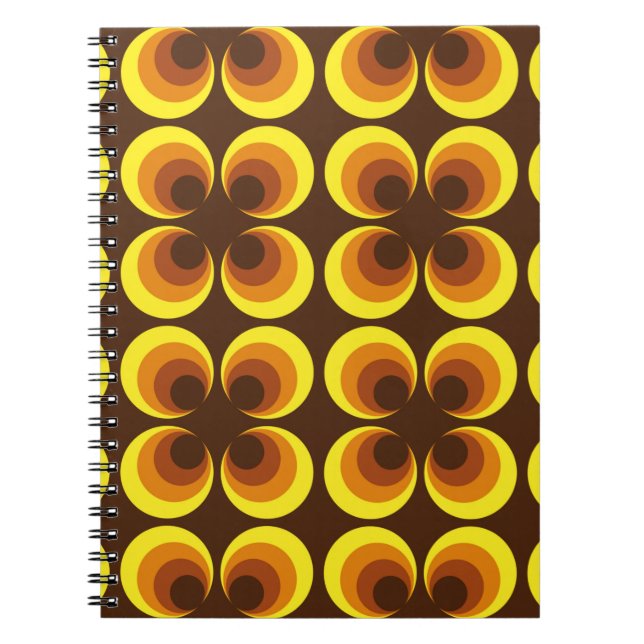 Abstract. 60s colorful seamless pattern, retro sty notebook (Front)