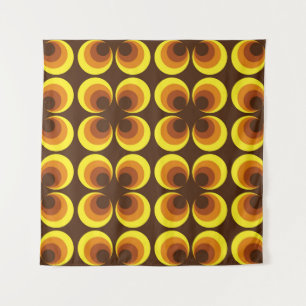 Abstract. 60s colorful seamless pattern, retro sty tapestry