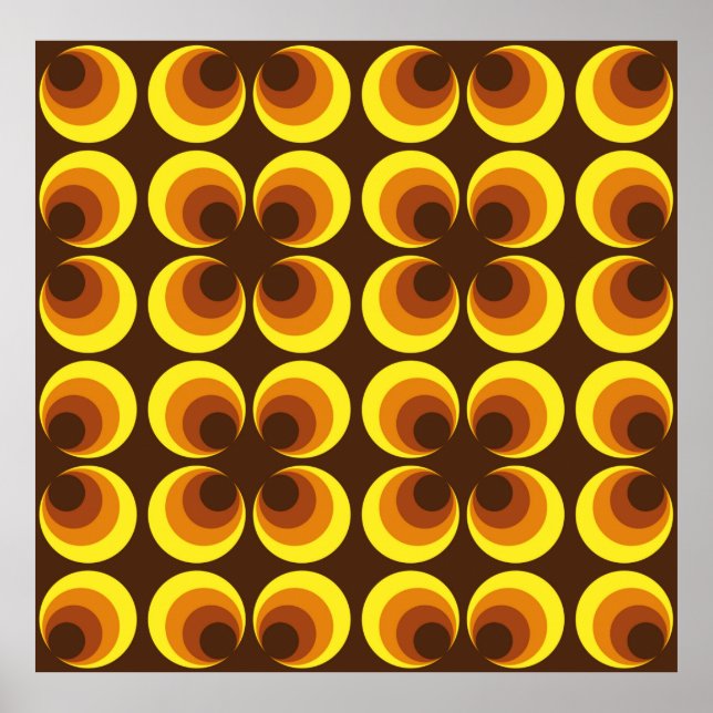 Abstract. 60s colourful seamless pattern, retro st poster (Front)