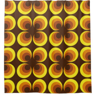 Abstract. 60s colourful seamless pattern, retro st shower curtain