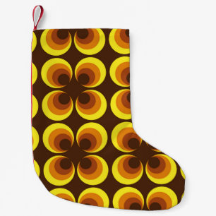 Abstract. 60s colourful seamless pattern, retro st small christmas stocking