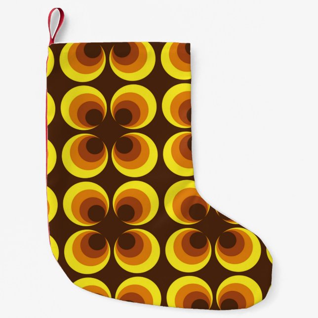 Abstract. 60s colourful seamless pattern, retro st small christmas stocking (Front)