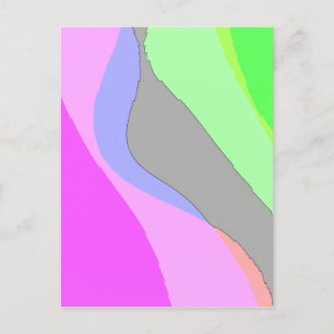 Abstract 703 - Retro Groovy Pink And Green Postcard