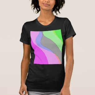 Abstract 703 - Retro Groovy Pink And Green T-Shirt