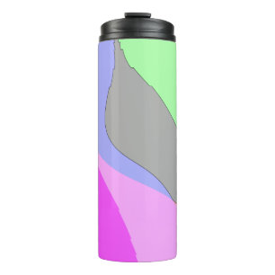 Abstract 703 - Retro Groovy Pink And Green Thermal Tumbler