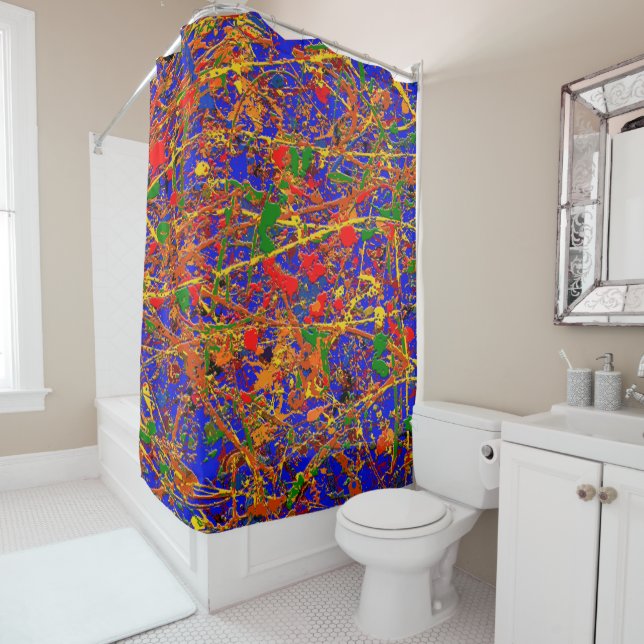 Abstract #741 shower curtain (In Situ)