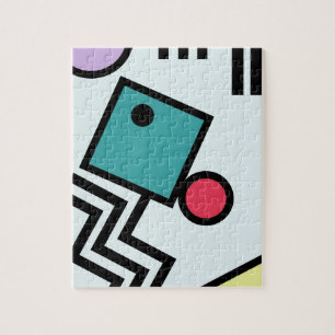Abstract 80s memphis pop art style graphics jigsaw puzzle