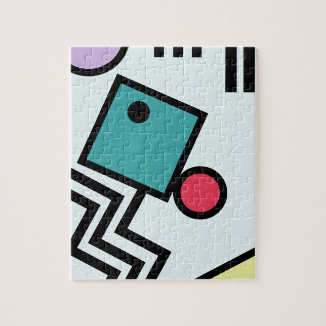 Abstract 80s memphis pop art style graphics jigsaw puzzle (Vertical)