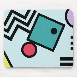 Abstract 80s memphis pop art style graphics mouse pad