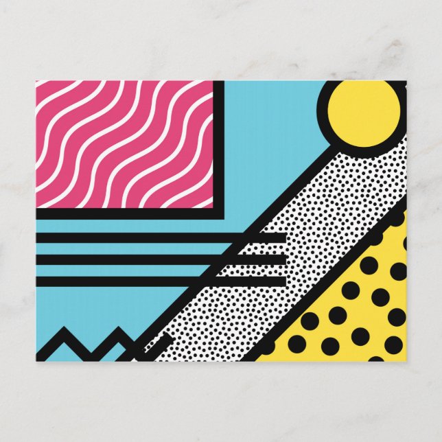 Abstract 80s memphis pop art style graphics postcard (Front)