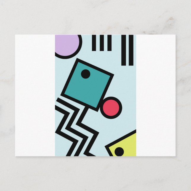 Abstract 80s memphis pop art style graphics postcard (Front)