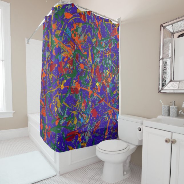 Abstract #817 shower curtain (In Situ)