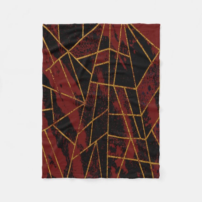 Abstract #940 Red Fleece Blanket (Front)