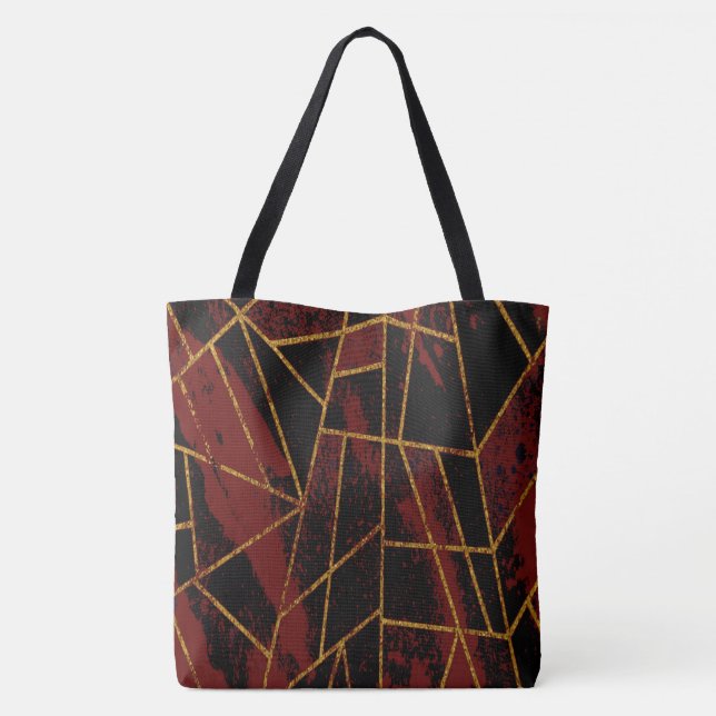 Abstract #940 Red Tote Bag (Back)
