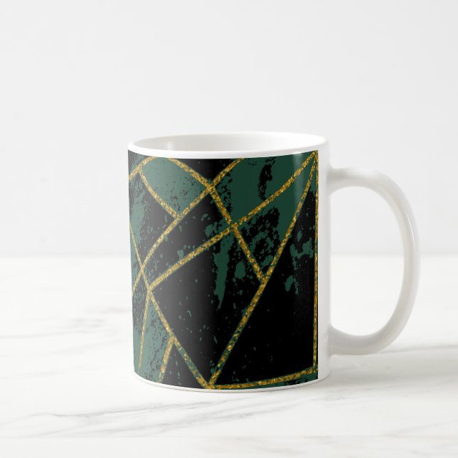 Abstract #941 Green Coffee Mug (Right)