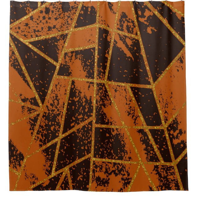 Abstract #944 Brown Shower Curtain (Front)