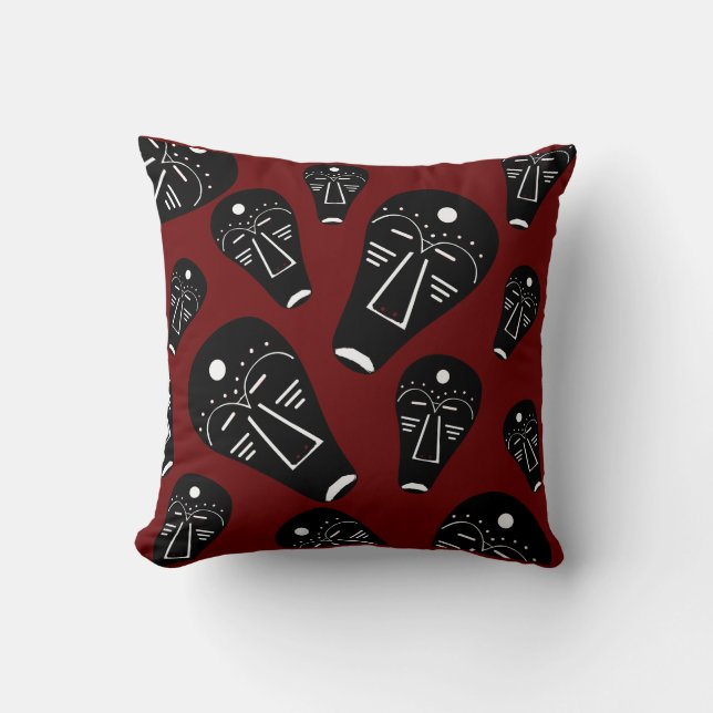 Abstract Aboriginal tribal mask Cushion (Front)