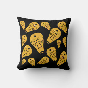 Abstract Aboriginal tribal tattoo face art Cushion