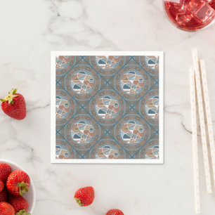 Abstract Accent Dot Mandala Diamond Tile Decoupage Napkin