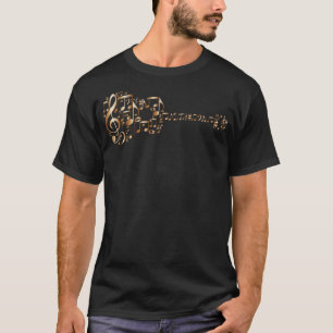 Abstract Acoustic Guitar - Copper Music Notes - Cr T-Shirt