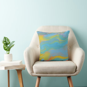 Abstract Acrylic Flow - Summer Breezes Cushion