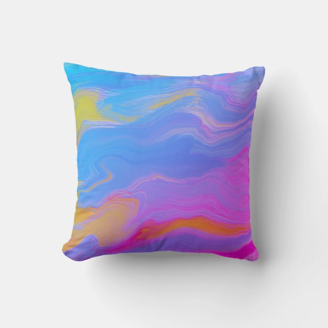 Abstract Acrylic Flow - Summer Breezes Cushion (Front)