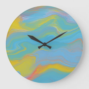 Abstract Acrylic Flow - Summer Breezes Large Clock