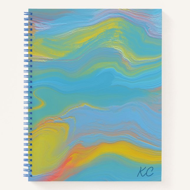 Abstract Acrylic Flow - Summer Breezes Notebook (Front)