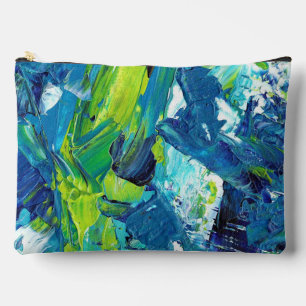 Abstract Acrylic Paint in Blue Accessory Pouch
