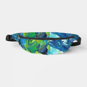 Abstract Acrylic Paint in Blue Bum Bags