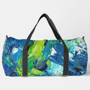 Abstract Acrylic Paint in Blue Duffle Bag