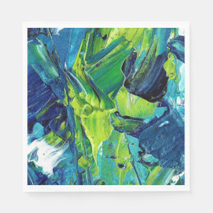 Abstract Acrylic Paint in Blue Napkin