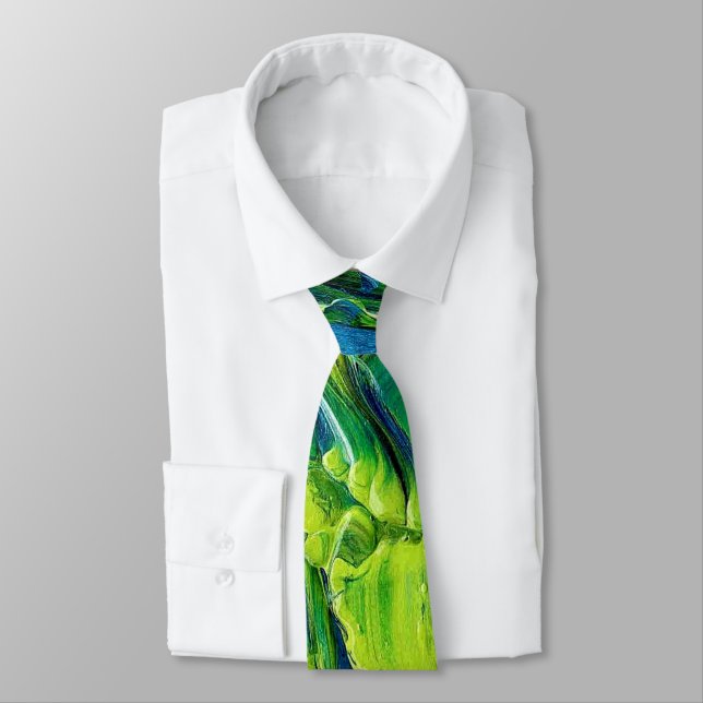 Abstract Acrylic Paint in Blue Tie (Tied)
