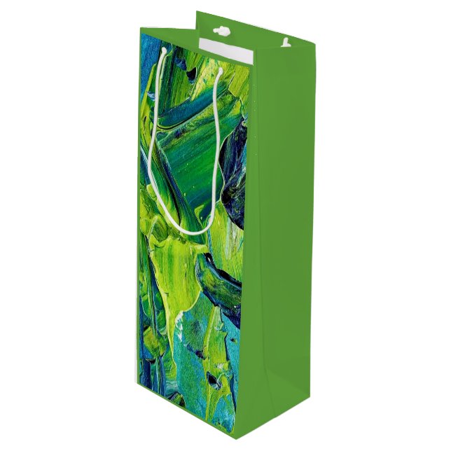 Abstract Acrylic Paint in Blue Wine Gift Bag (Front Angled)