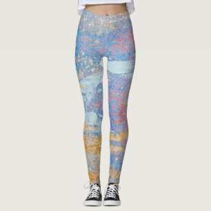 abstract acrylic paint pattern leggings