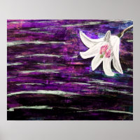 Abstract Acrylic Painting with Flower